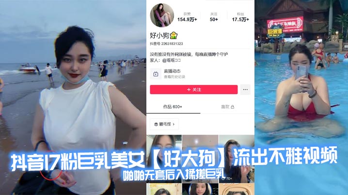 抖音17粉巨乳美女【好大狗】流出不雅视频,啪啪无套后入揉搓巨乳,这波涛汹涌看着就很窒息,能直接把你闷死!